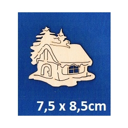 SKLEJKA #3mm Domek 7,5x8,5cm chatka, śnieg / 3737